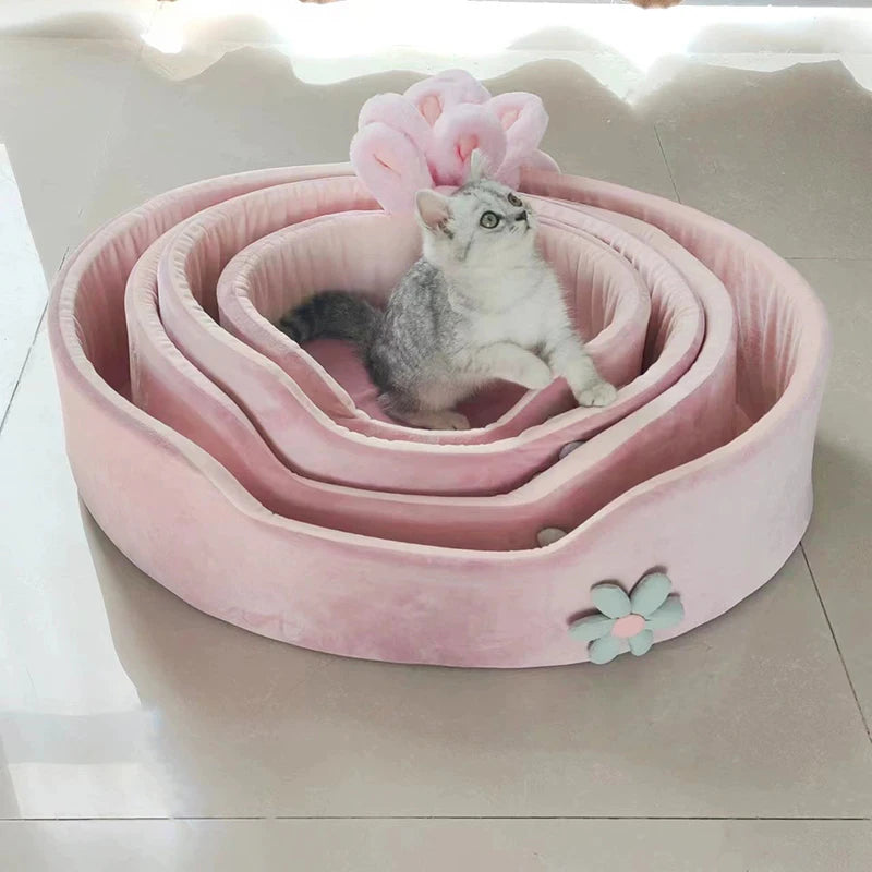 Detachable and Washable Pet Bed - Soft and Comfortable Sleeping Bed for Dogs and Cats, Suitable for All Seasons