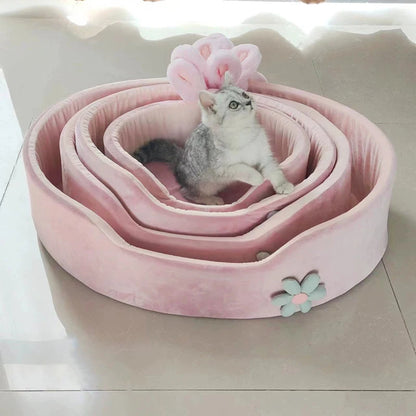 Detachable and Washable Pet Bed - Soft and Comfortable Sleeping Bed for Dogs and Cats, Suitable for All Seasons