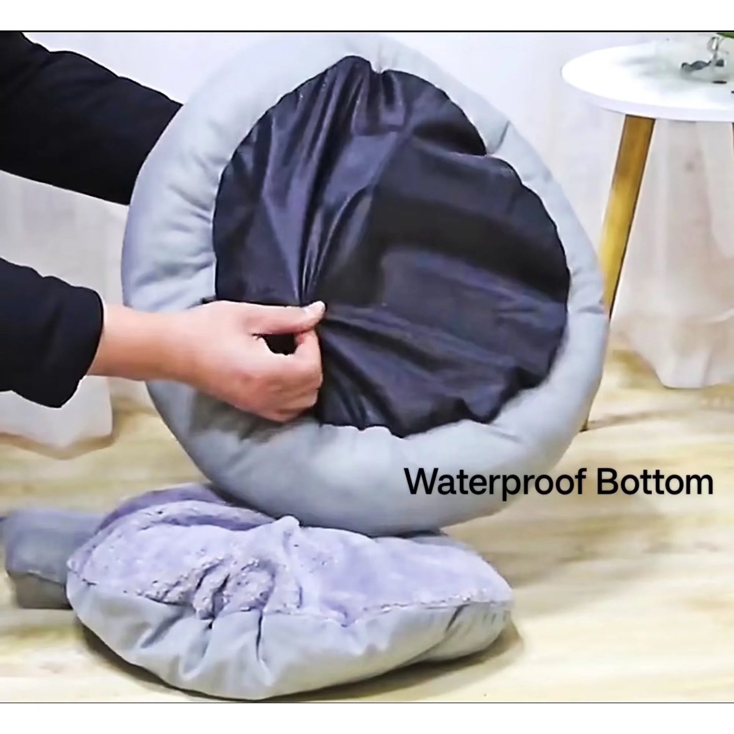 Premium Calming Dog Bed with Pillow for Small to Medium Dogs and Cats, Round Cozy Cuddler Bed, Washable Plush Pet Mat for Puppy Comfort and Sleep