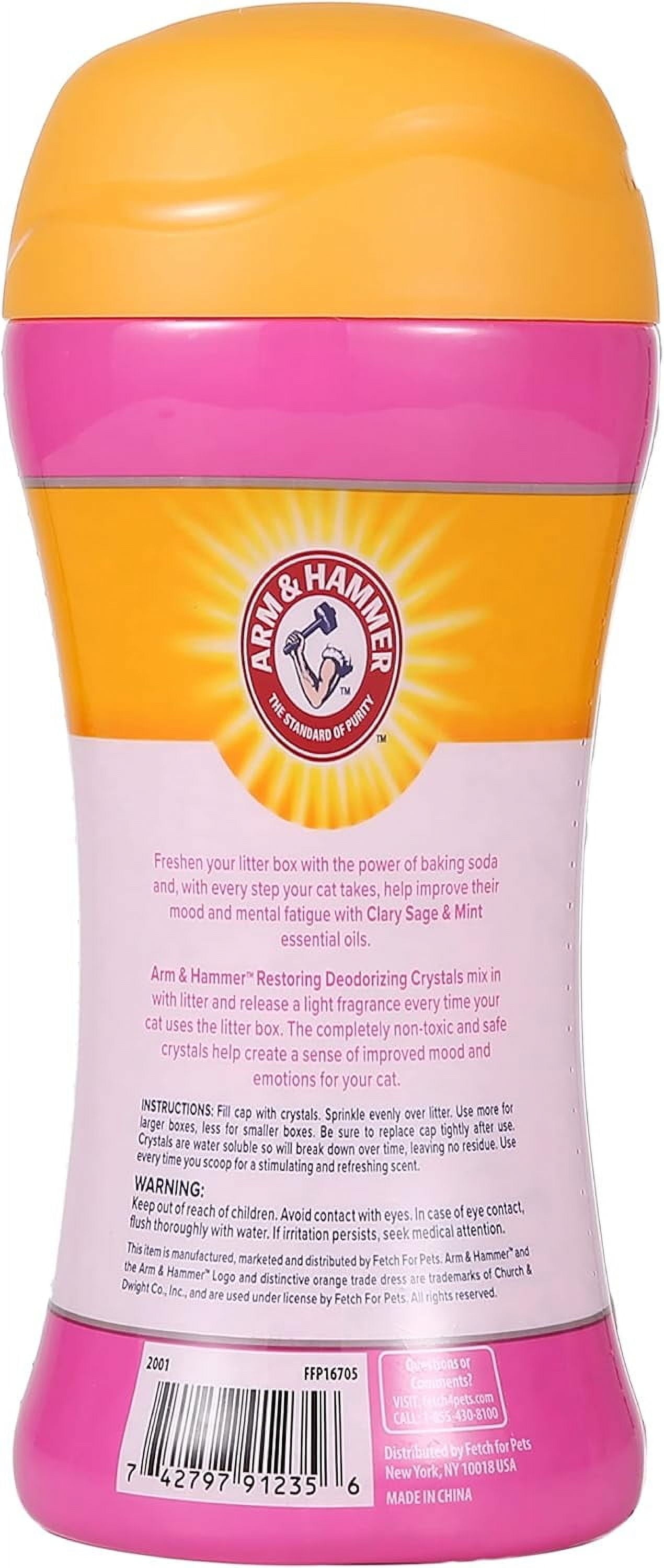 Deodorizing Cat Litter Crystals (2 Pack) with Clary Sage & Mint Scent, 15 Oz