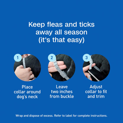 Flea and Tick Collar Plus for Dogs and Puppies - 12 Months of Protection Against Flea Infestations, Kills Fleas and Ticks, Repels Mosquitoes for Up to 6 Months (Excludes California), One Size Fits All, 2 Count