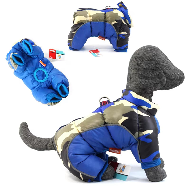 Premium Waterproof Winter Jacket for Small Dogs - Reflective Thick Cotton Snowsuit for French Bulldogs and Puppies