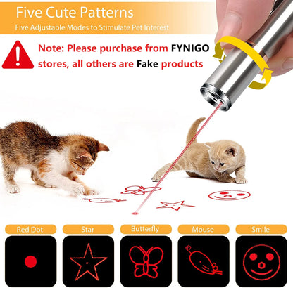 Rechargeable Interactive Cat Laser Pointer Toy with Mouse Toy - Silver