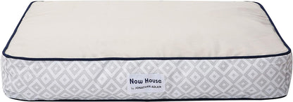Now House by Jonathan Adler Medium Washable Grey Diamond Cushion Dog Bed for Pets