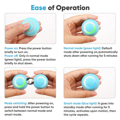 Automatic Rolling Interactive Cat Toy Ball - USB Rechargeable with LED Light for Indoor Use, Green