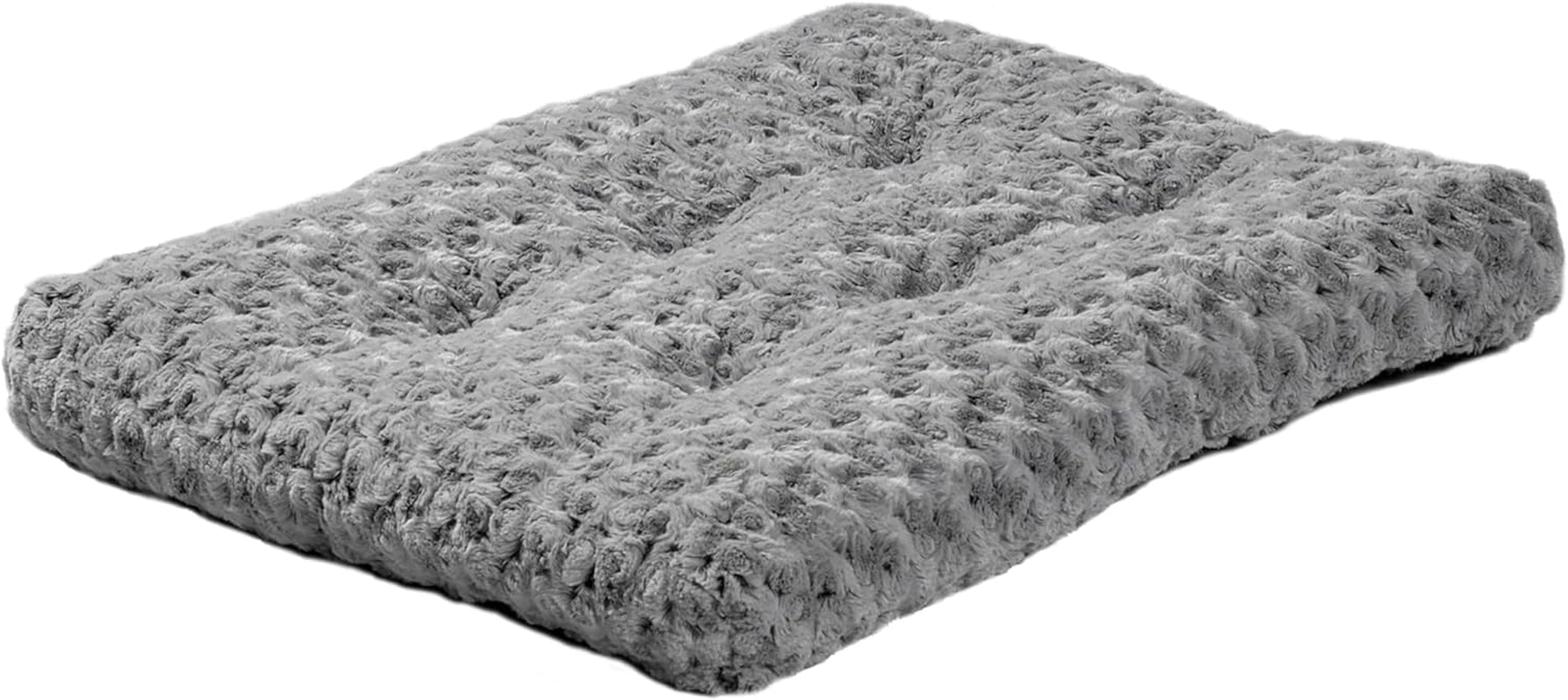 Deluxe Gray Ombré Swirl Plush Pet Bed - Small, Machine Washable, Non-Skid Base, Ideal for 24-Inch Crates