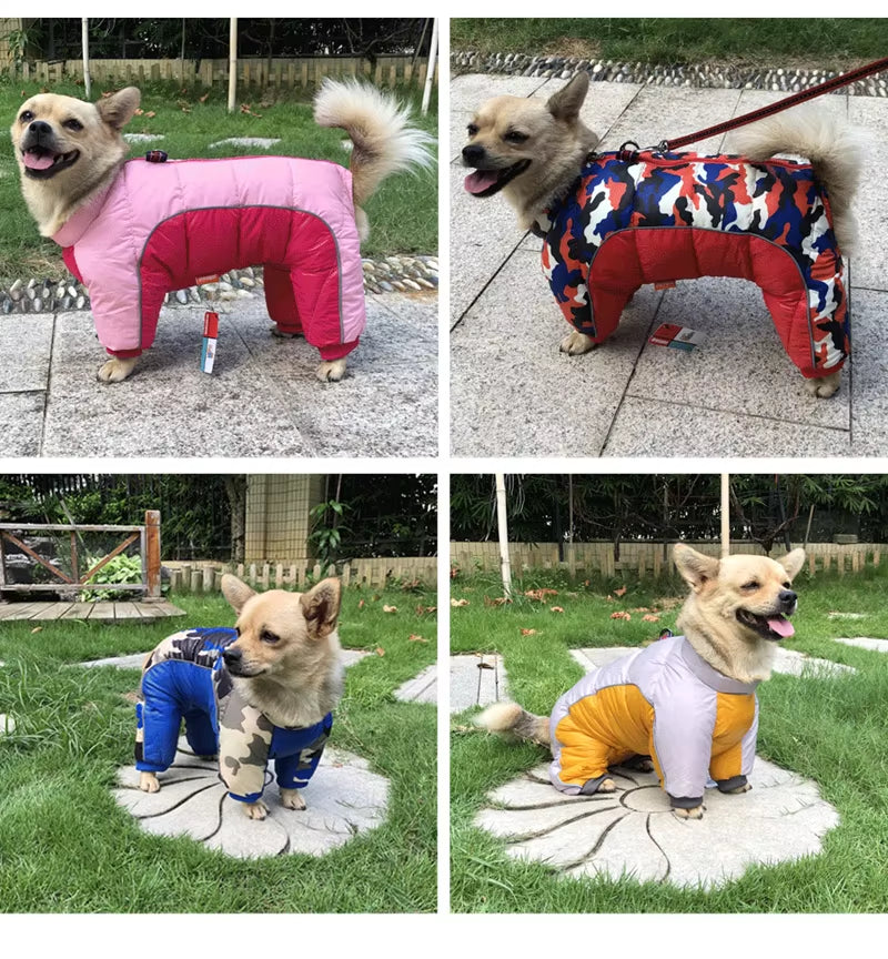 Premium Waterproof Winter Jacket for Small Dogs - Reflective Thick Cotton Snowsuit for French Bulldogs and Puppies
