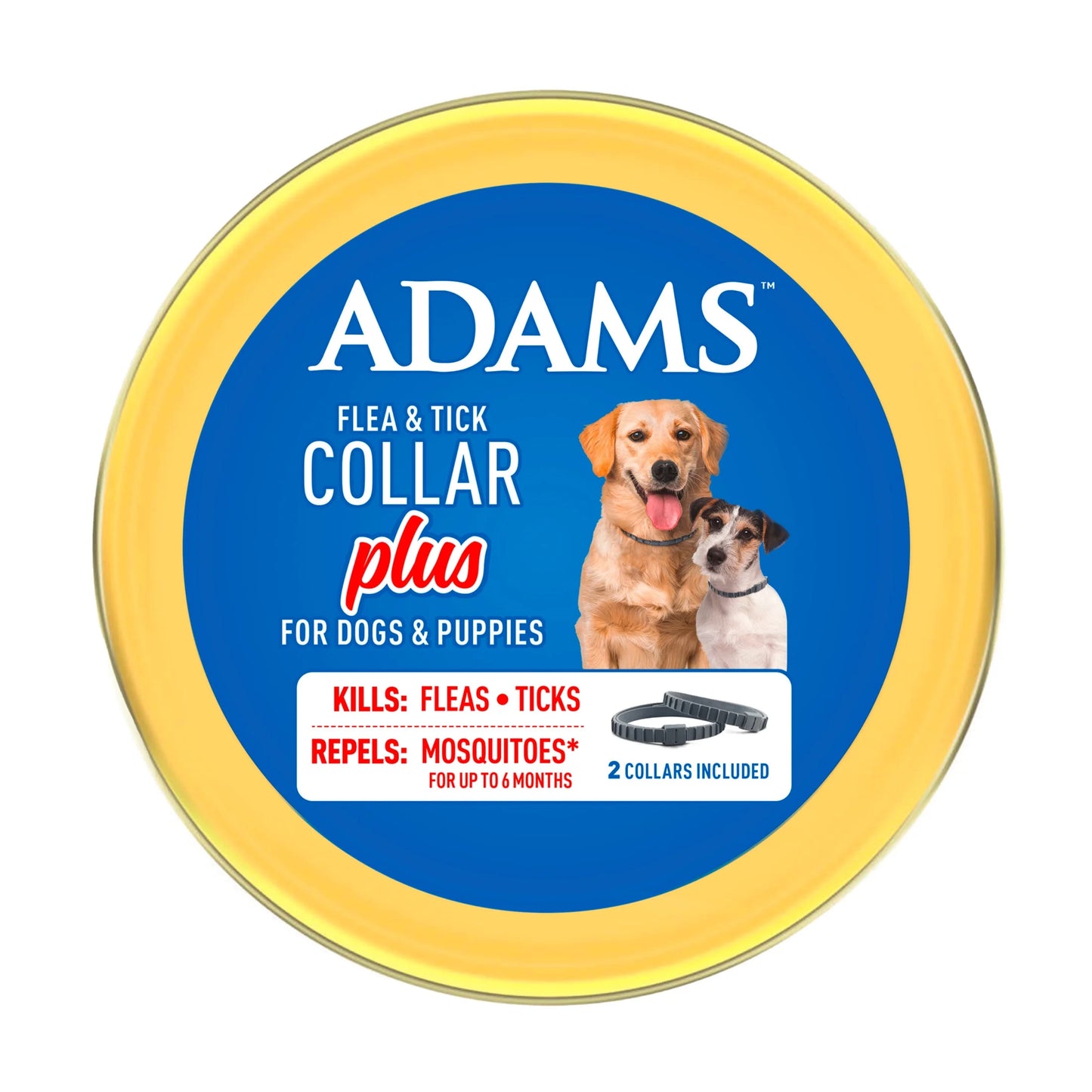Flea and Tick Collar Plus for Dogs and Puppies - 12 Months of Protection Against Flea Infestations, Kills Fleas and Ticks, Repels Mosquitoes for Up to 6 Months (Excludes California), One Size Fits All, 2 Count