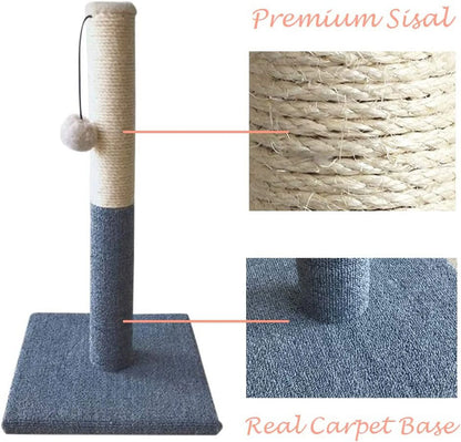 20-Inch Cat Scratching Post with Sisal Toy Board and Pad for Indoor Cats