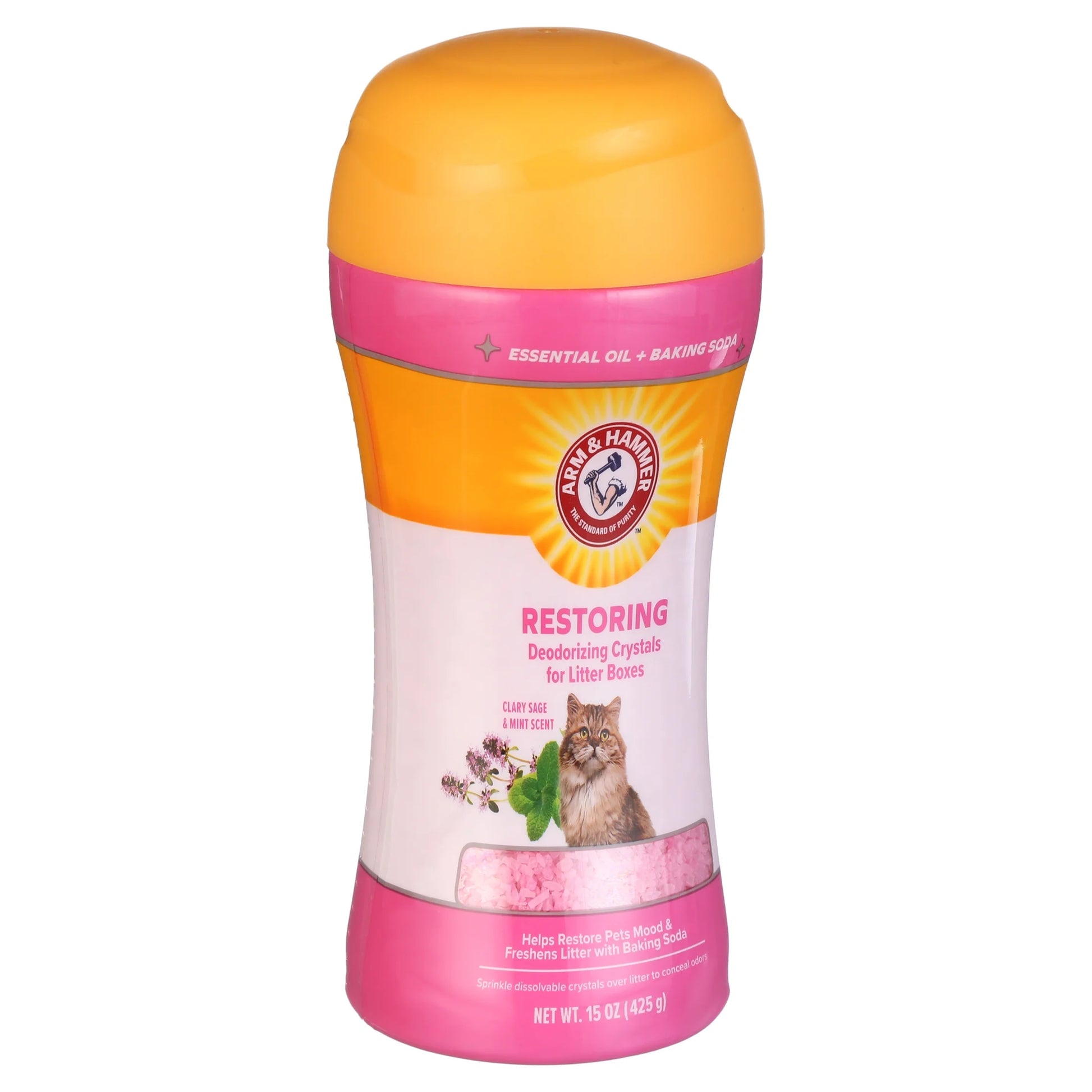 Deodorizing Cat Litter Crystals (2 Pack) with Clary Sage & Mint Scent, 15 Oz
