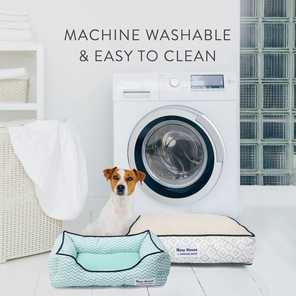 Now House by Jonathan Adler Medium Washable Grey Diamond Cushion Dog Bed for Pets