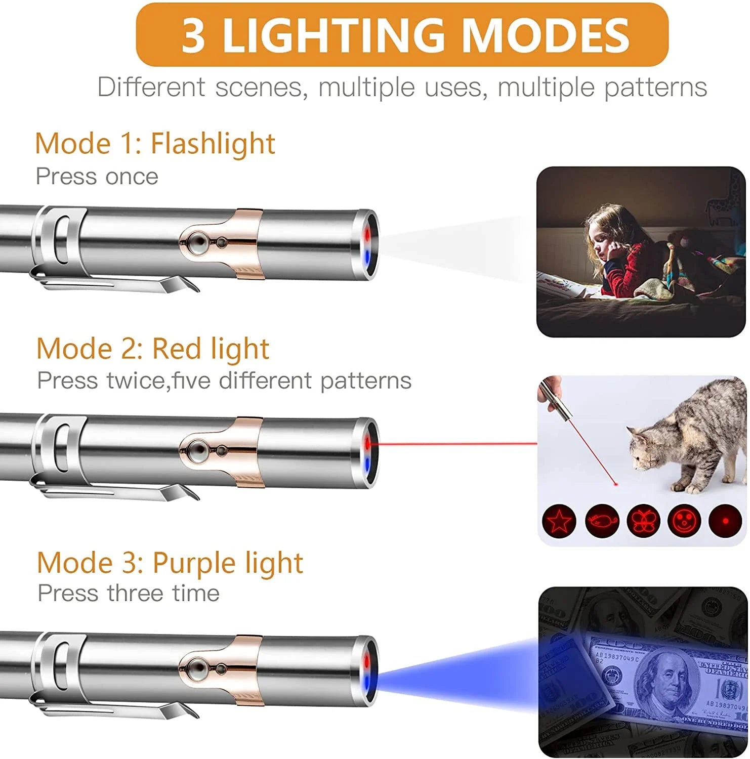 Rechargeable Interactive Cat Laser Pointer Toy with Mouse Toy - Silver