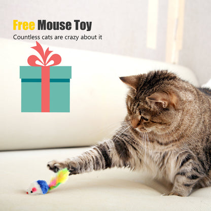 Rechargeable Interactive Cat Laser Pointer Toy with Mouse Toy - Silver