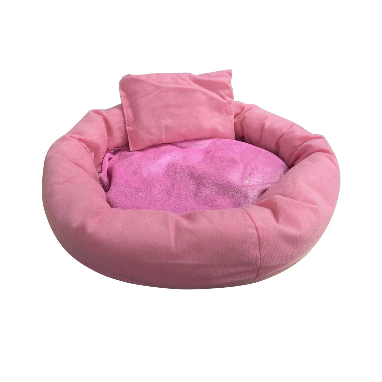 Premium Calming Dog Bed with Pillow for Small to Medium Dogs and Cats, Round Cozy Cuddler Bed, Washable Plush Pet Mat for Puppy Comfort and Sleep
