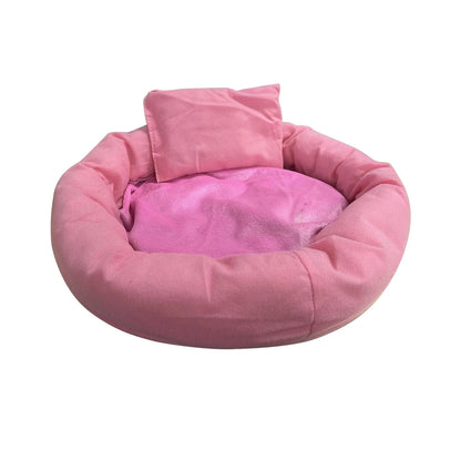Premium Calming Dog Bed with Pillow for Small to Medium Dogs and Cats, Round Cozy Cuddler Bed, Washable Plush Pet Mat for Puppy Comfort and Sleep