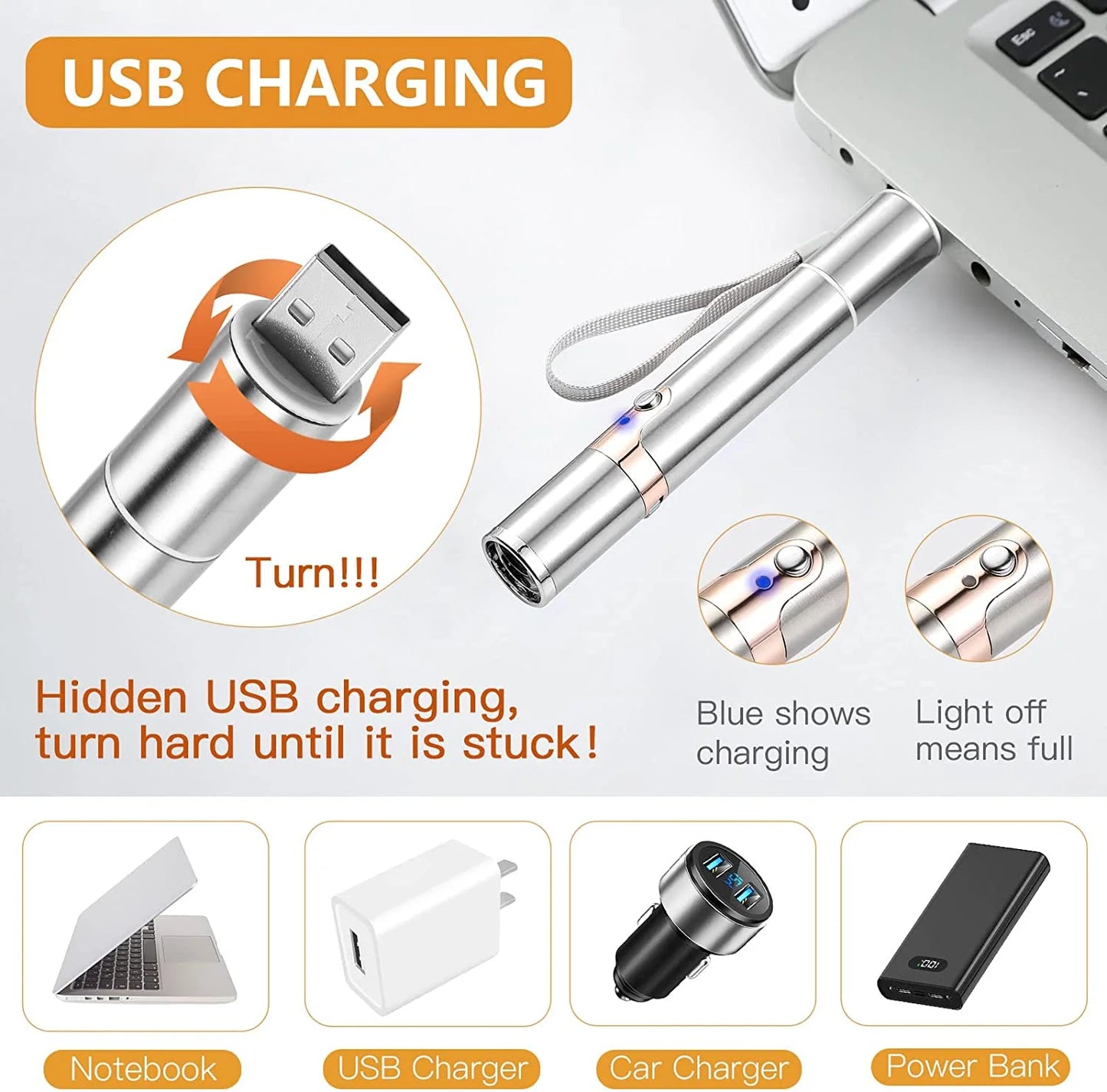 Rechargeable Interactive Cat Laser Pointer Toy with Mouse Toy - Silver