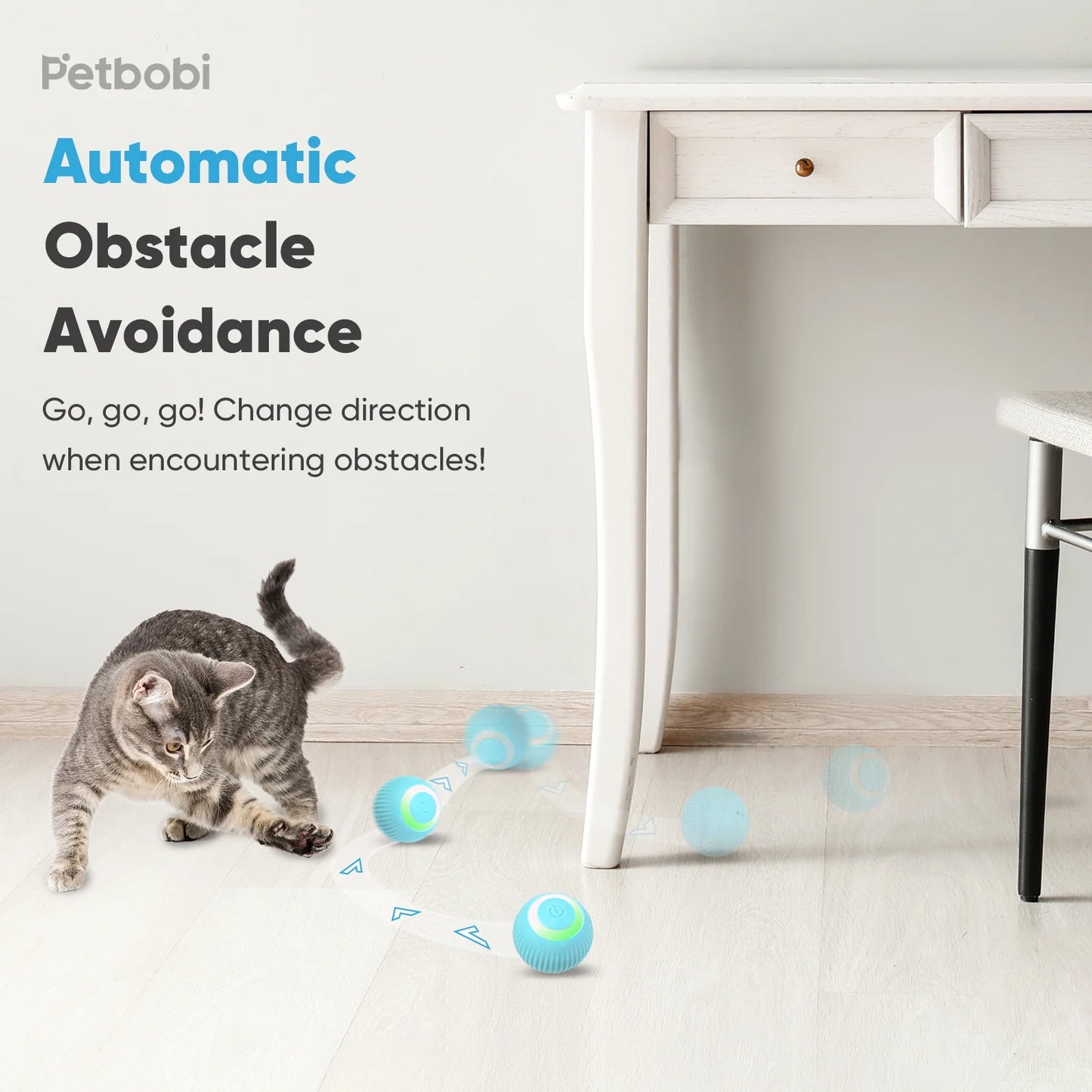 Automatic Rolling Interactive Cat Toy Ball - USB Rechargeable with LED Light for Indoor Use, Green